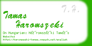 tamas haromszeki business card